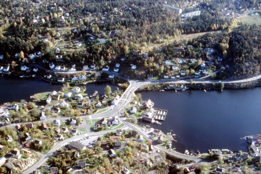 Flyfoto over Strømmen ca 1980